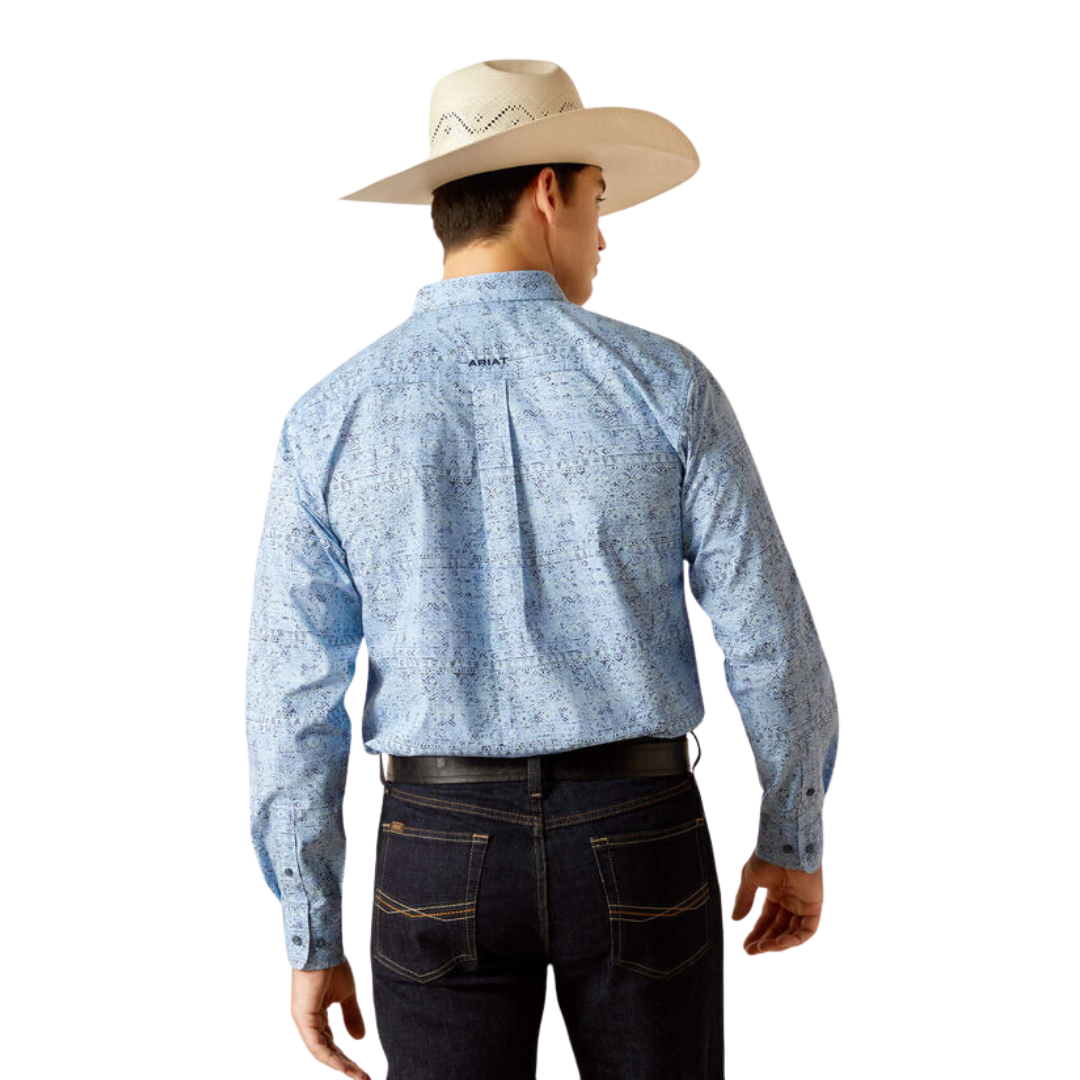 Ariat Men's Team Vaughn Fitted Blue Shirt