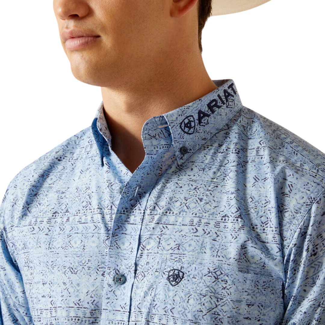Ariat Men's Team Vaughn Fitted Blue Shirt