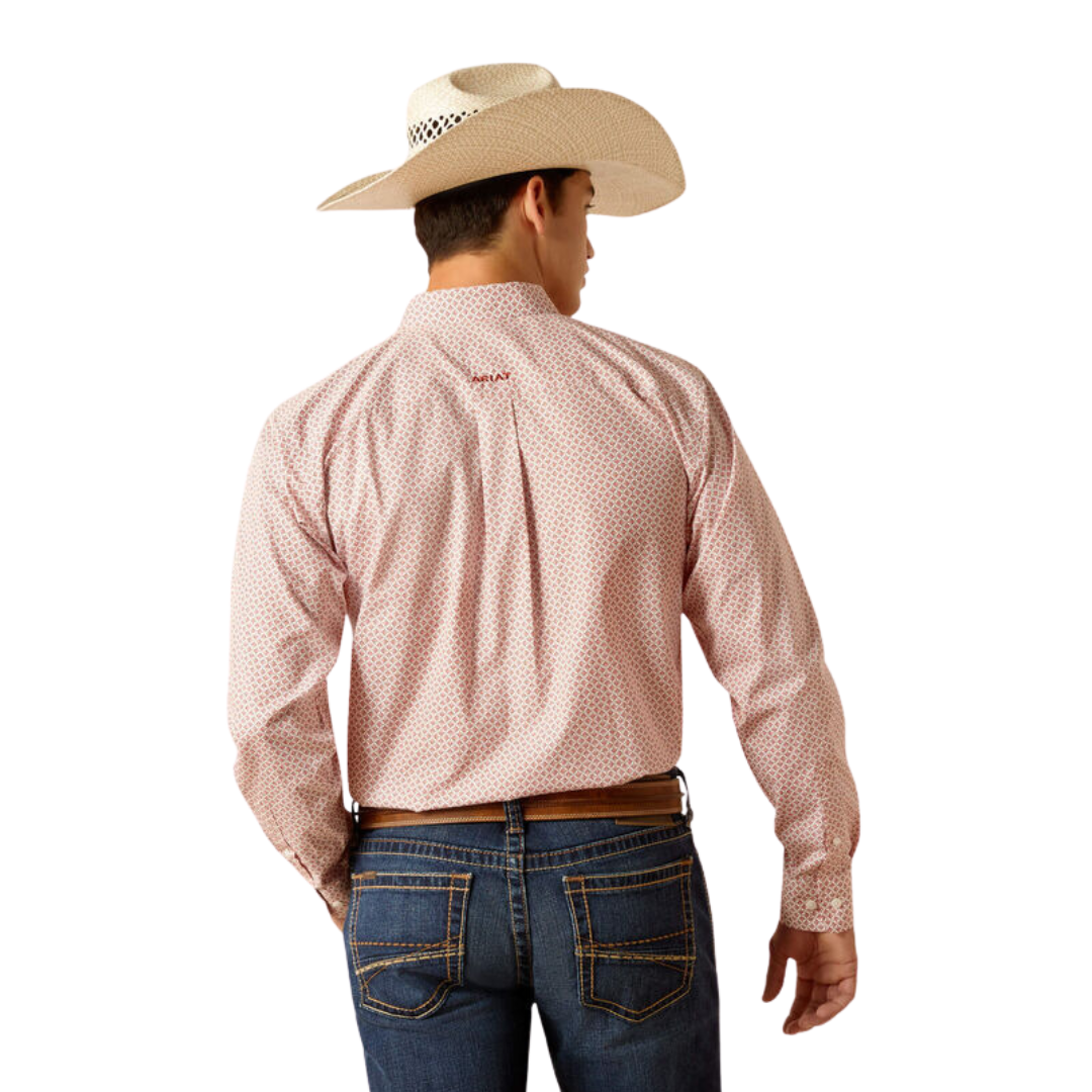 Ariat Men's Wrinkle Free Izaiah Fitted Tabasco Red Shirt