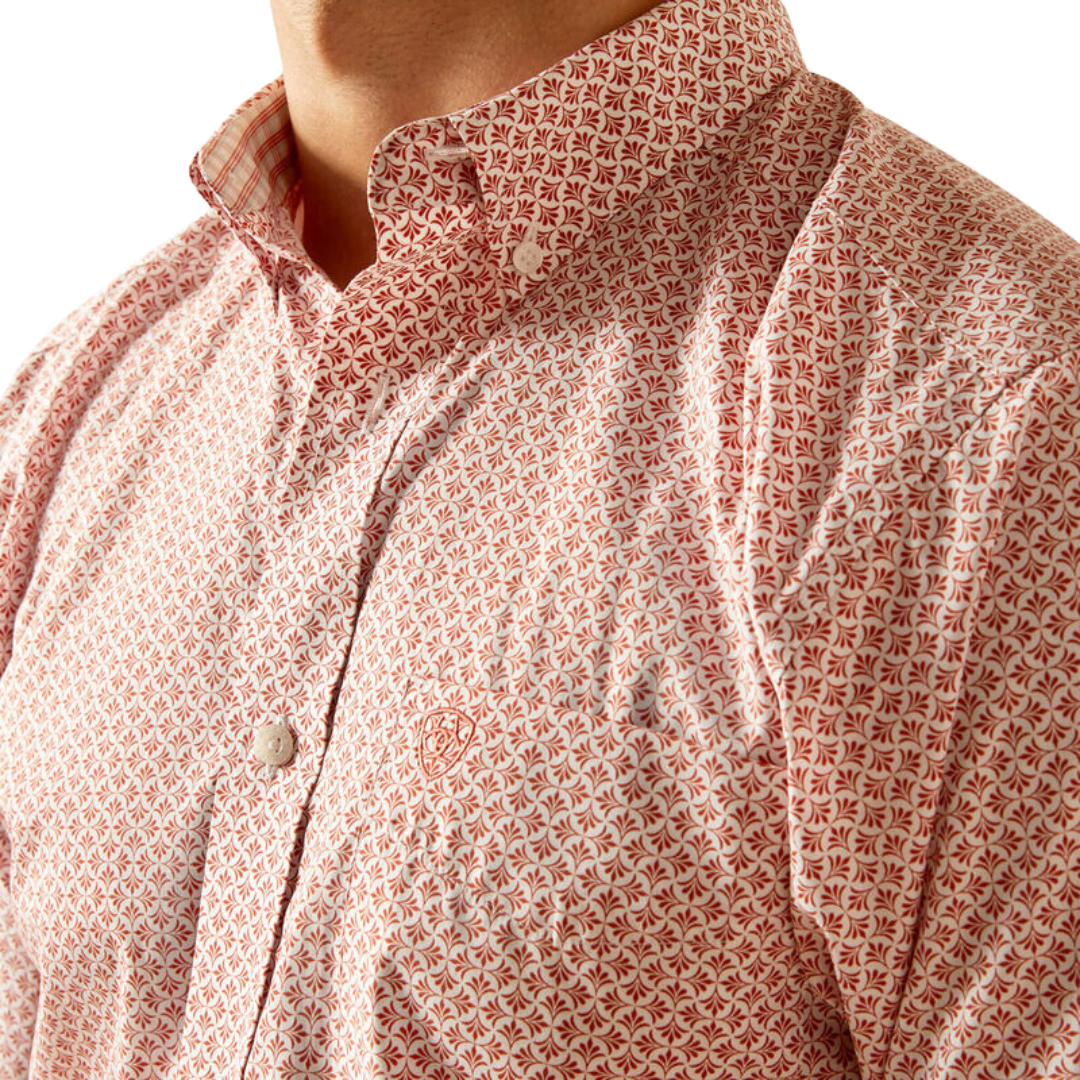 Ariat Men's Wrinkle Free Izaiah Fitted Tabasco Red Shirt
