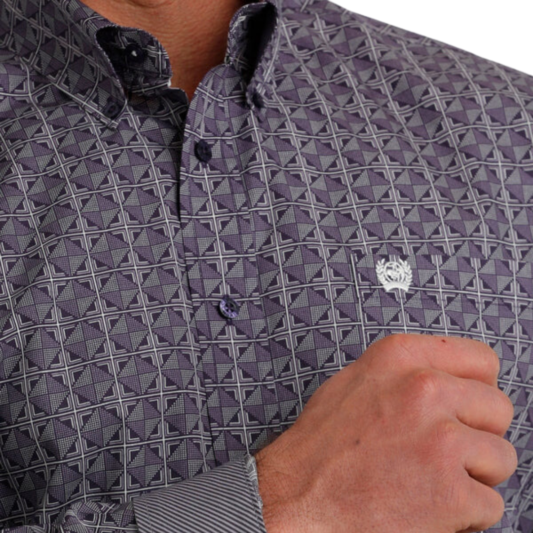 Cinch Men's Geometric Print Button Down Shirt
