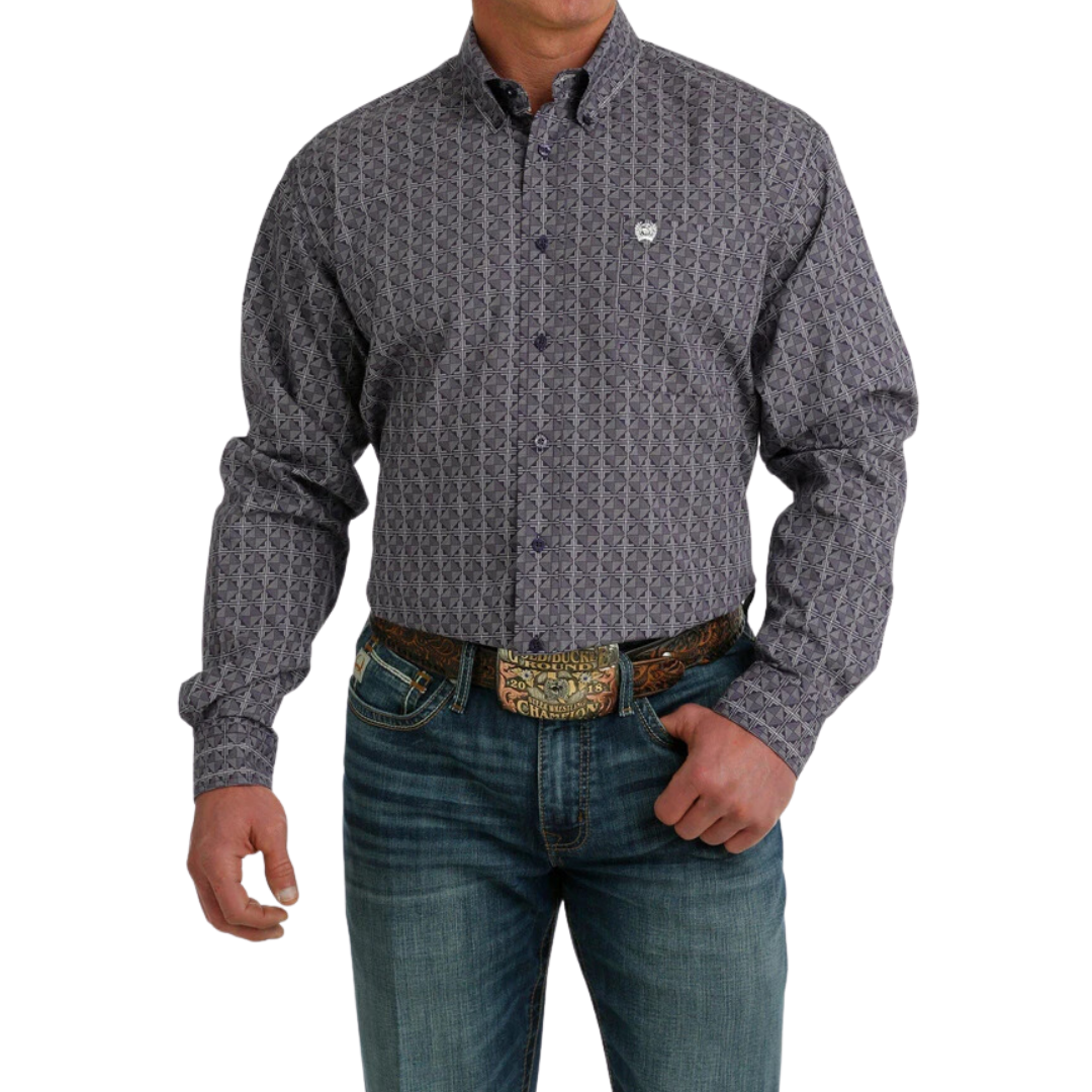 Cinch Men's Geometric Print Button Down Shirt