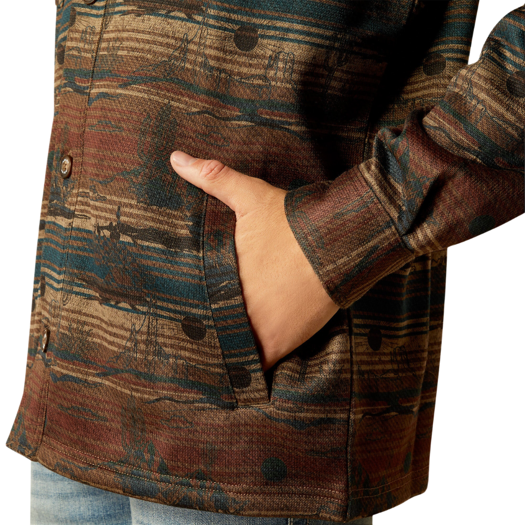 Ariat Men's Caldwell Printed Jacket Brown Shirt