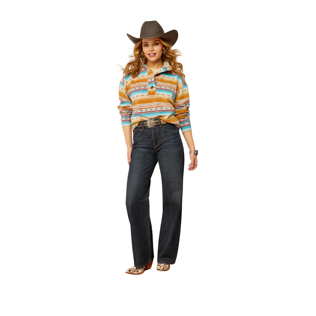 Ariat Women's Hometown Fallon Serape Print Orange Sweatshirt