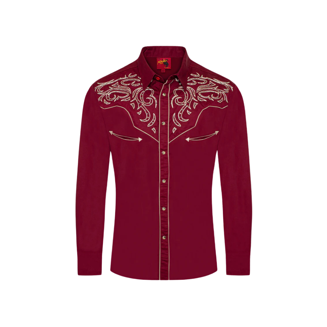 Avalon Men's Western Cowboy Embroidery Shirt