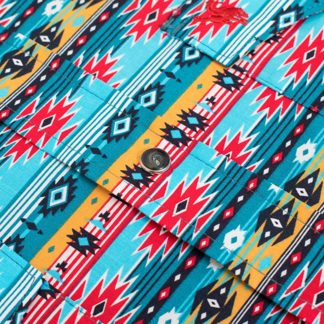 Avalon Men's Western Pearl Snap Aztec Print Shirt