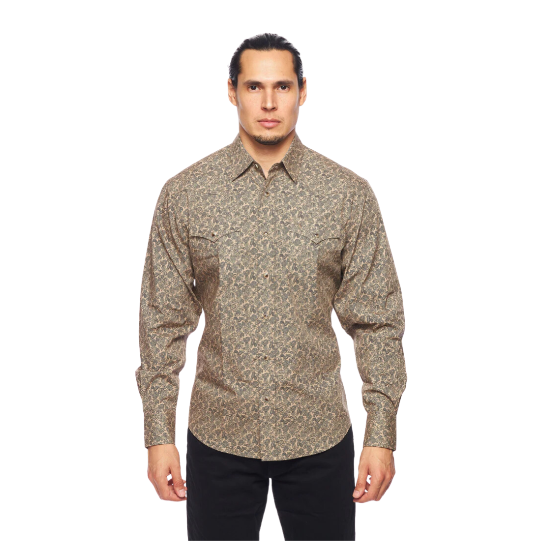Avalon Men's Western Pearl Snap Print Paisley Shirt
