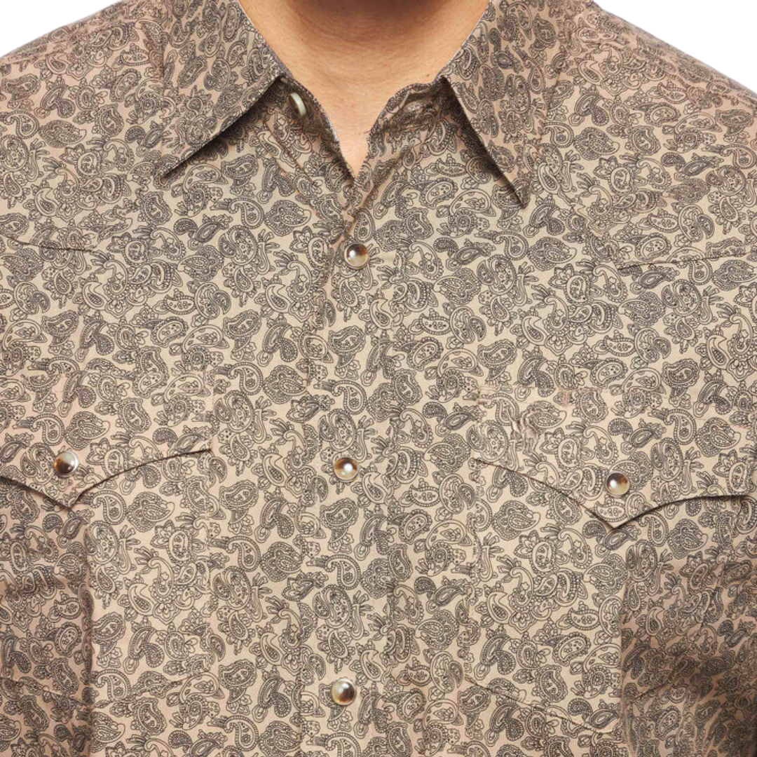 Avalon Men's Western Pearl Snap Print Paisley Shirt