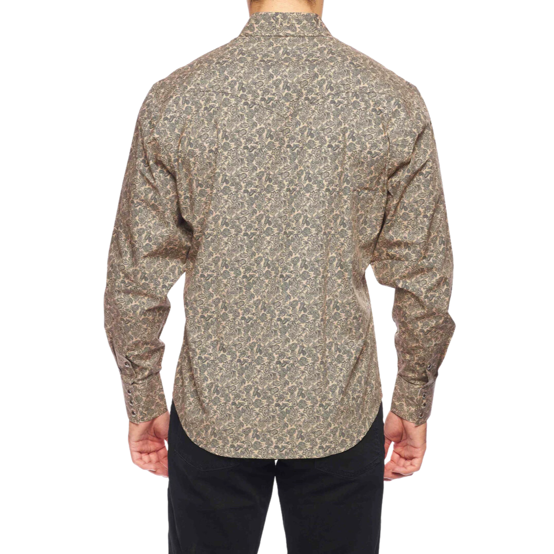 Avalon Men's Western Pearl Snap Print Paisley Shirt