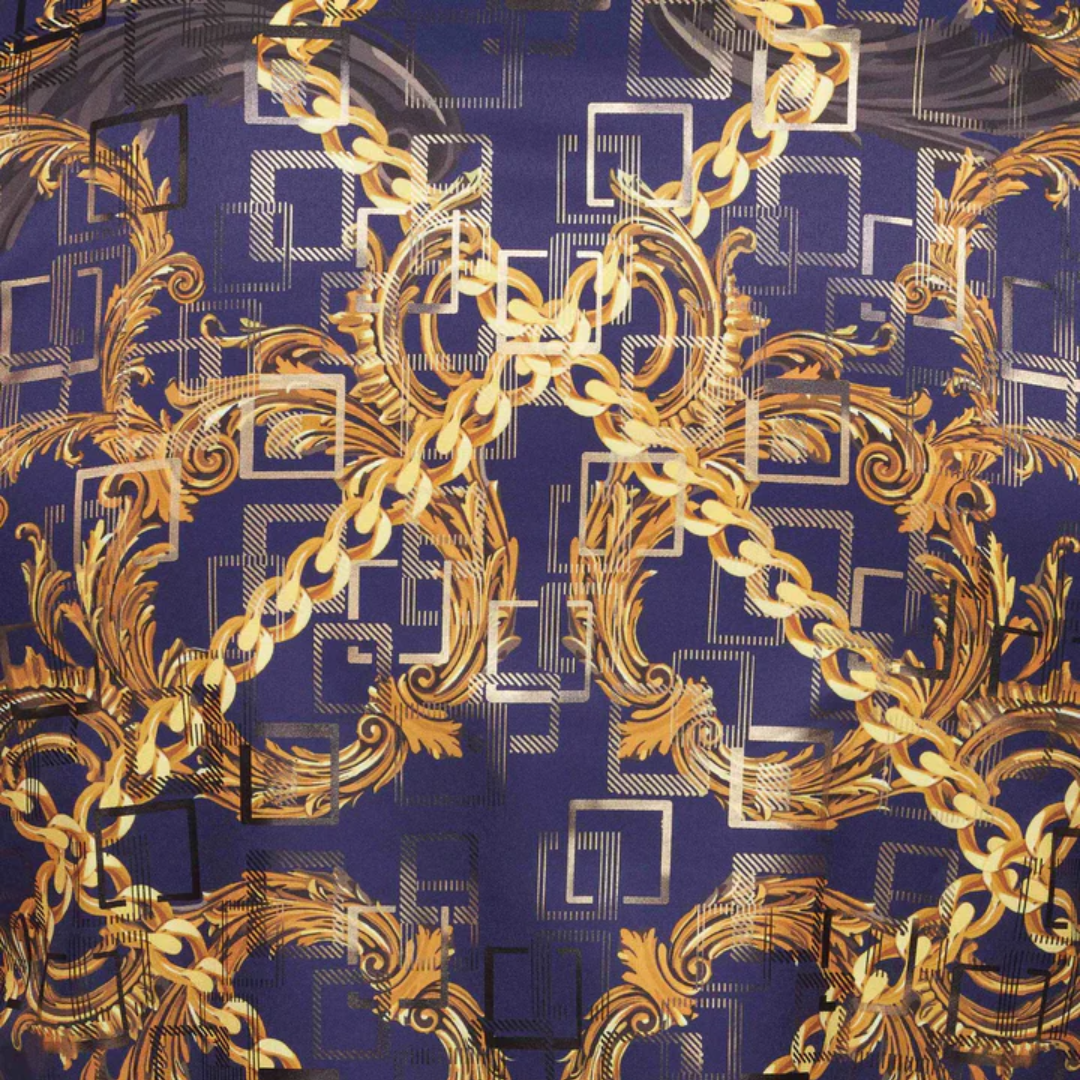 Avalon Men's Luxury Brand Printed Silk Like Shirts
