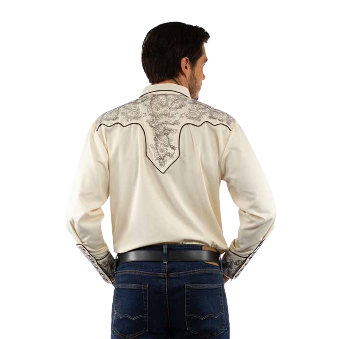 Scully Leather Men's Western Snap Cream Shirt