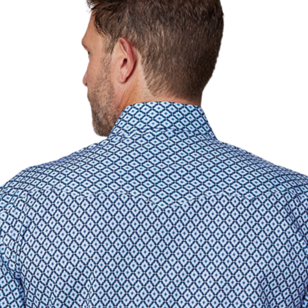 Roper Men's Foulard Print Blue Shirt