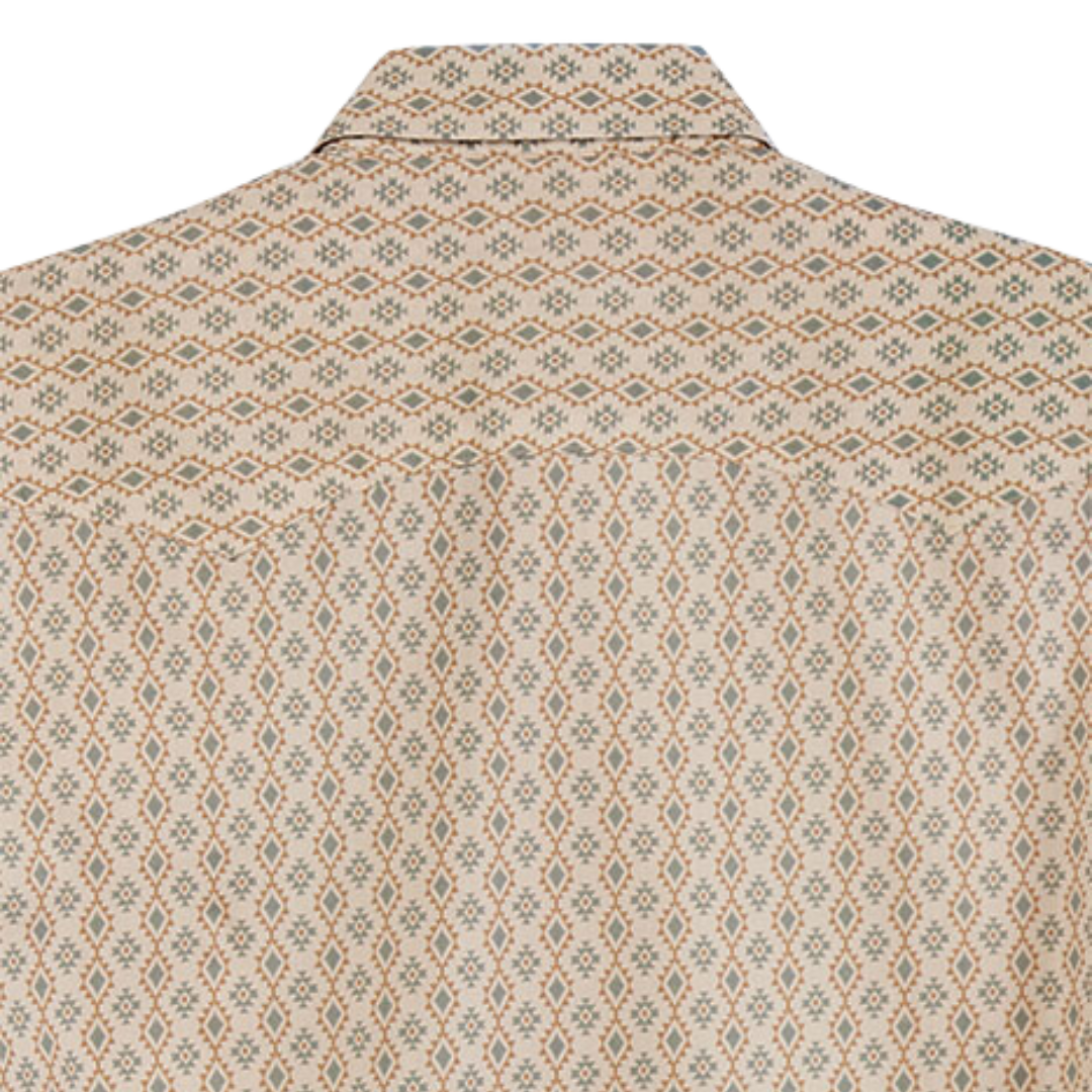 Roper Men's Aztec All Over Print Cream Shirt