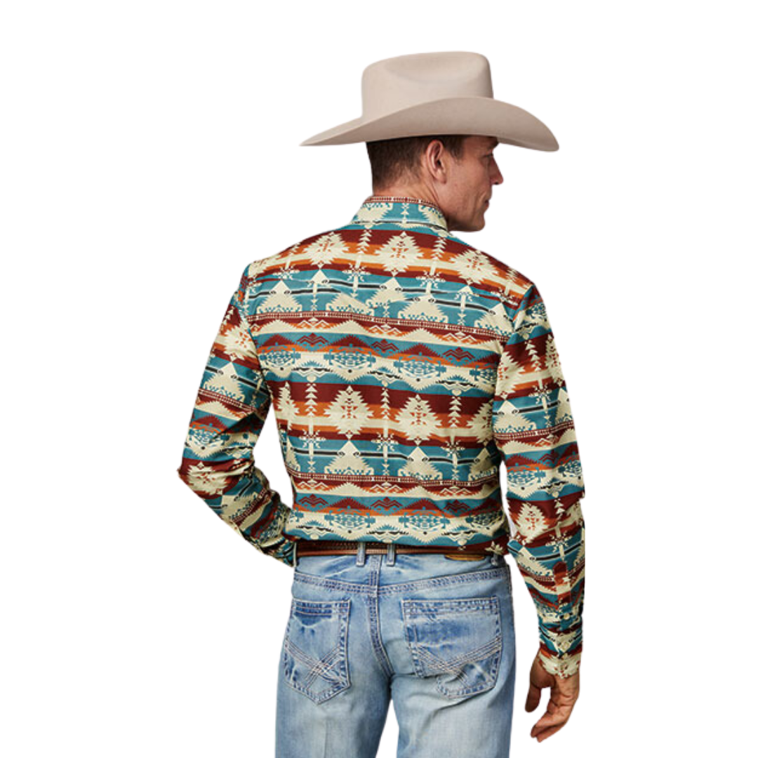 Roper Men's Horizontal Aztec Print Shirt