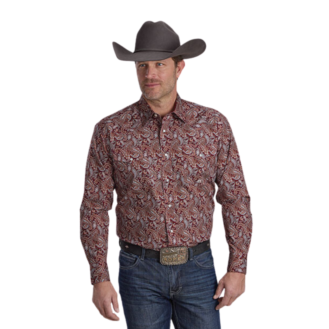 Roper Men's Sangria Paisley Wine Shirt