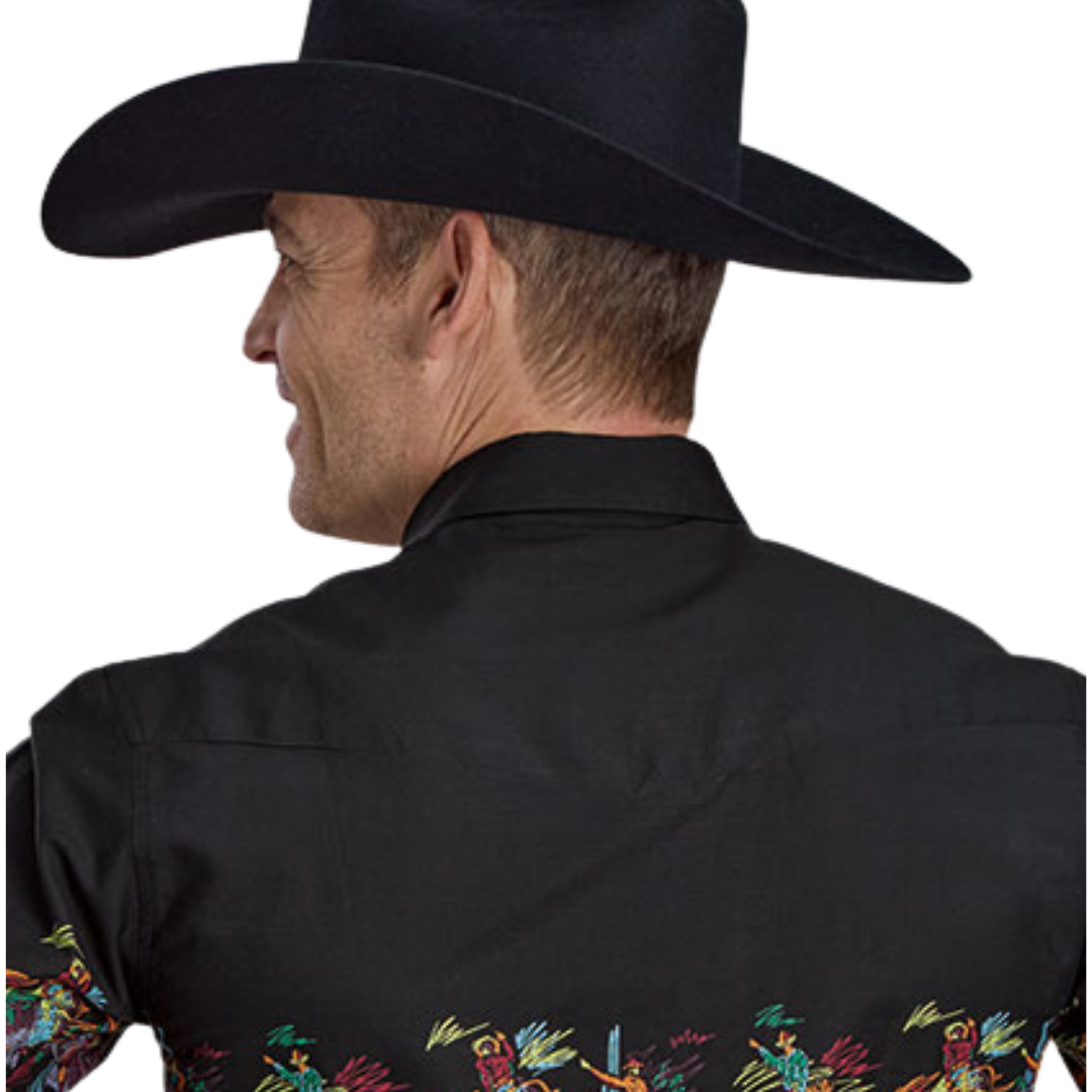 Roper Men's Border Scenic Black Shirt
