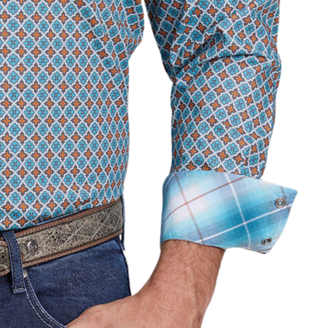 Roper Men's Foulard Blue Shirt