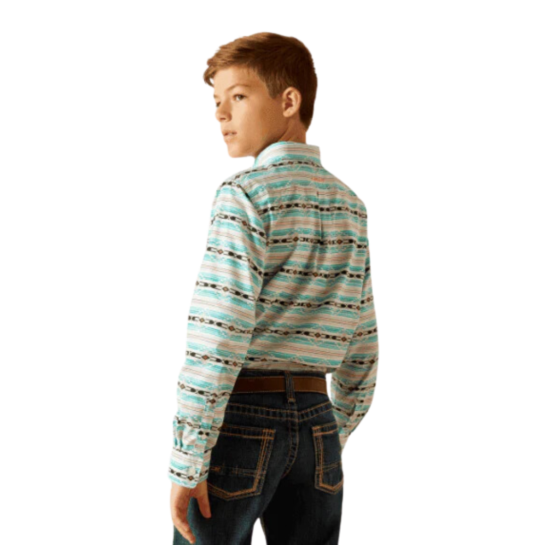 Ariat Youth Boy's Jefferson Ice Aztec Classic Western Green Shirt