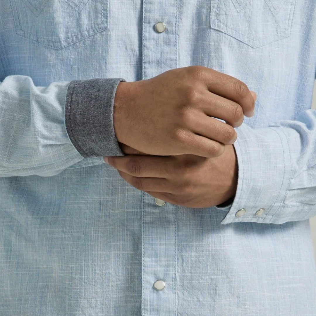 Wrangler Men's Retro Premium Blue Shirt