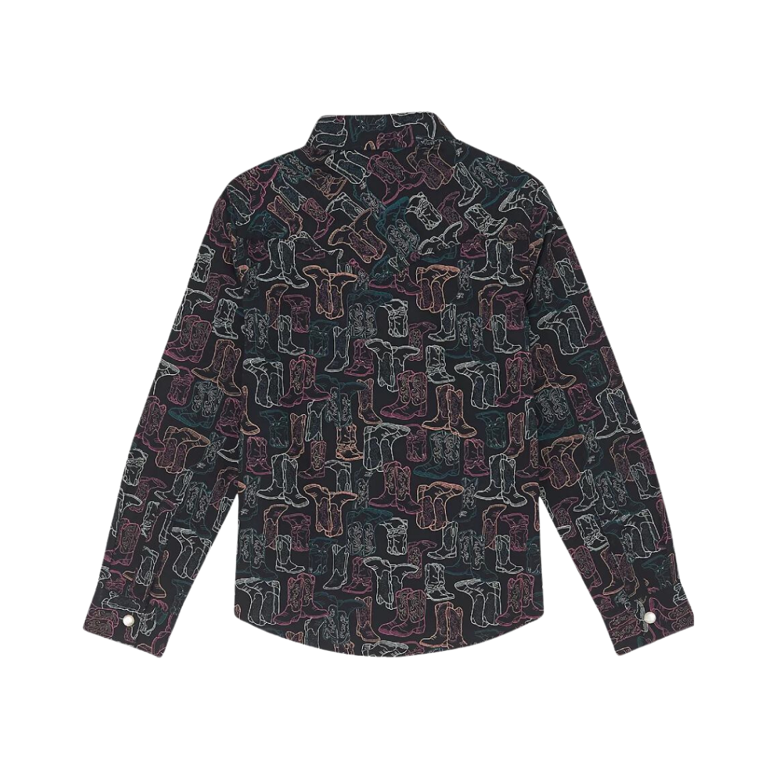 Wrangler Youth Girl's Bold Print Black Shirt