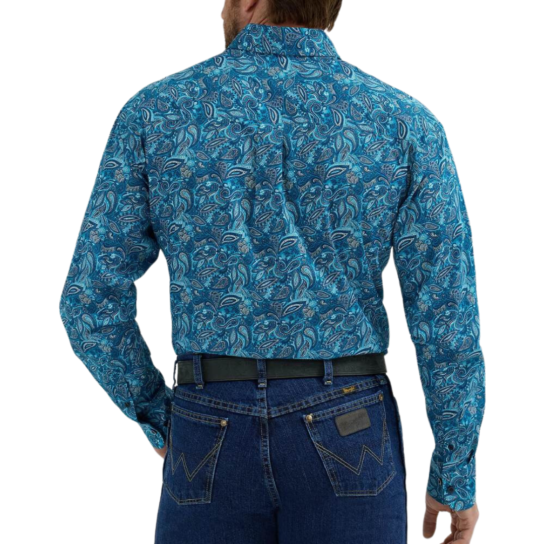 Wrangler Men's George Strait Teal Shirt