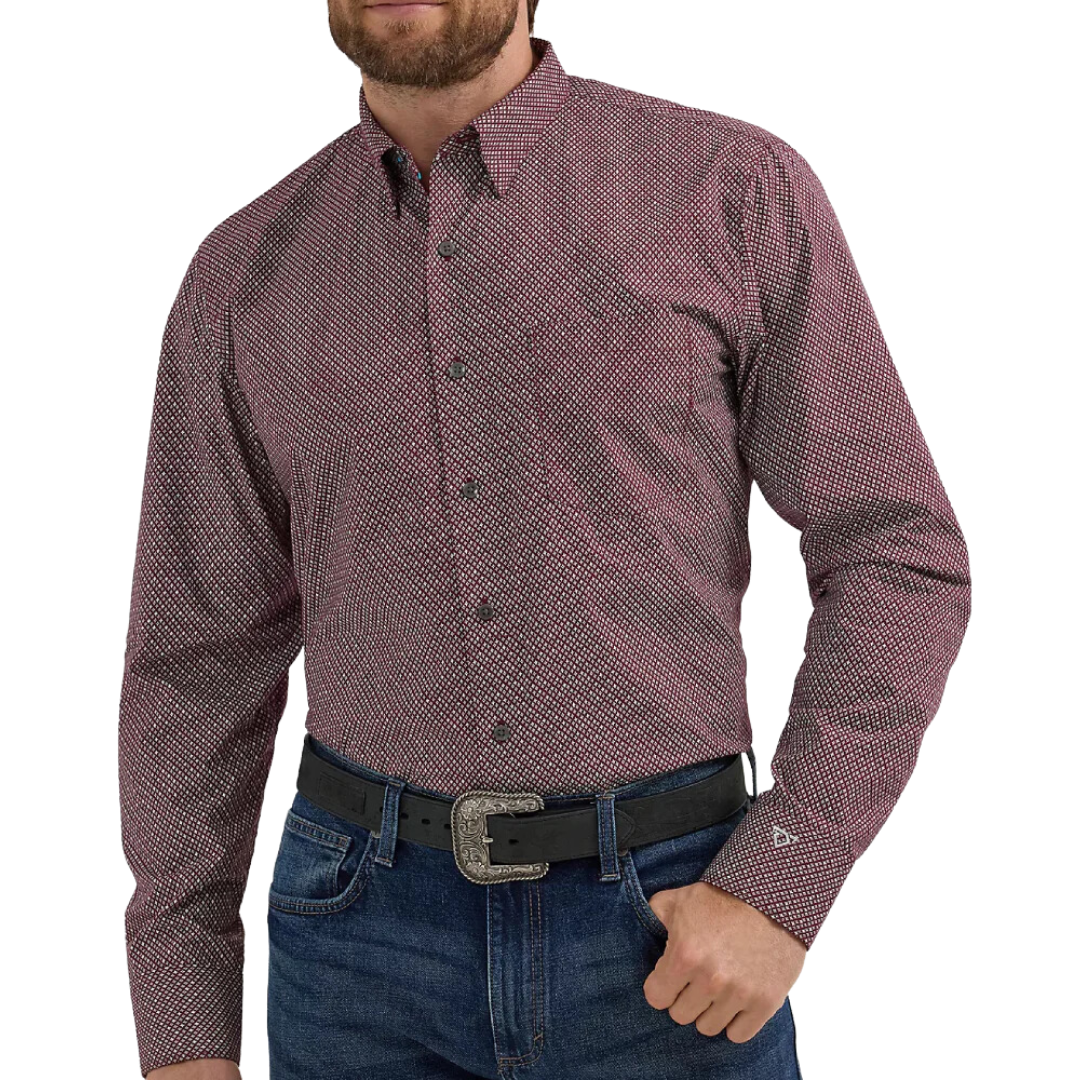 Wrangler Men's Cody Johnson Burgundy Diamond Shirt
