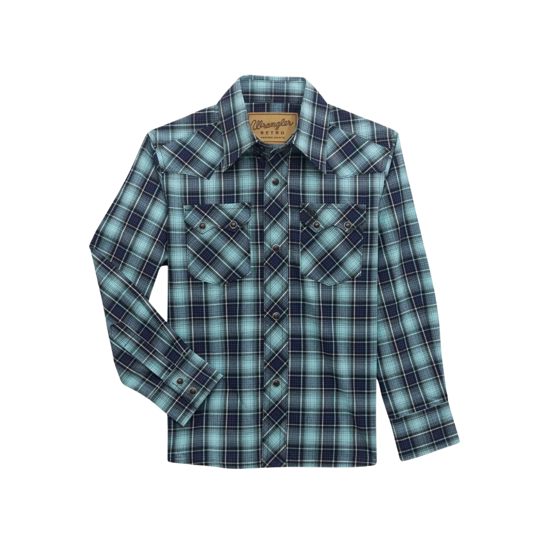 Wrangler Youth Boy's Retro Blue Shirt