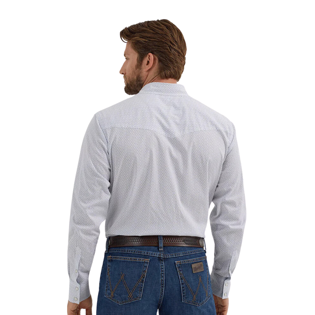Wrangler Men's 20X Feather Print White Shirt