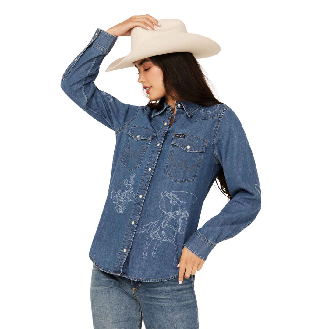 Wrangler Women's Cowboy Denim Shirt
