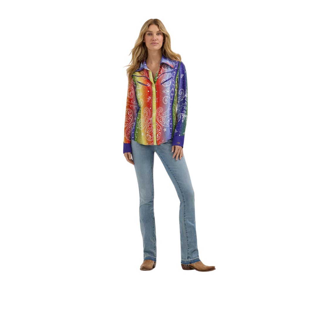 Wrangler Women's Lainey Wilson Rainbor Bandan Shirt