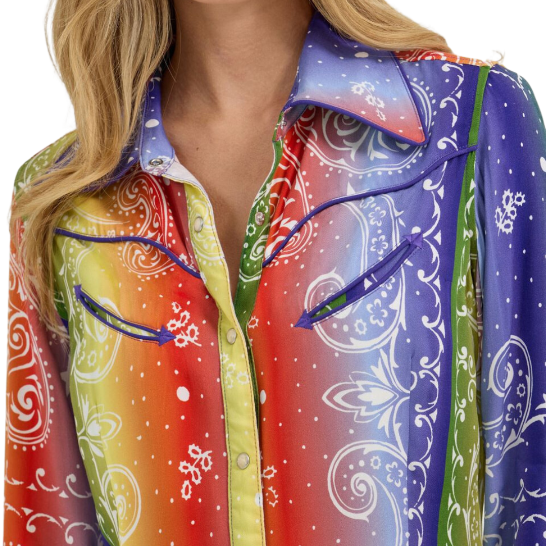 Wrangler Women's Lainey Wilson Rainbor Bandan Shirt