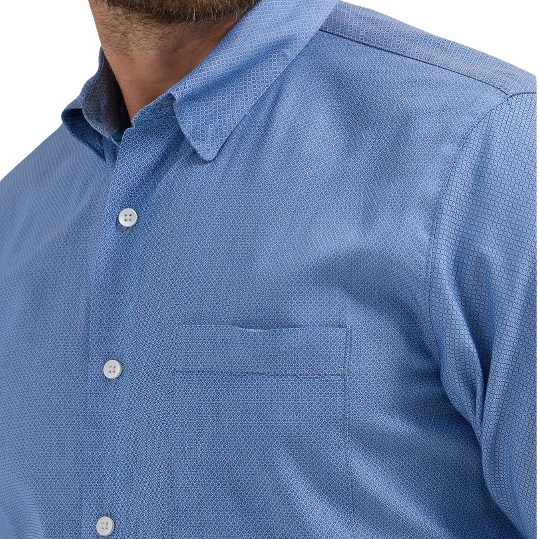 Wrangler Men's Cody Johnson Print Blue Shirt