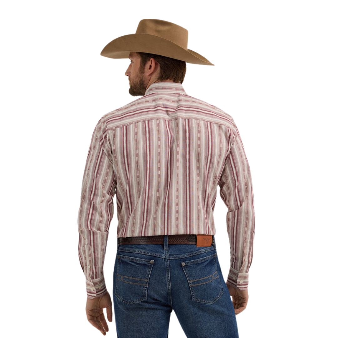 Wrangler Men's Cody Johnson Stripe Red Shirt