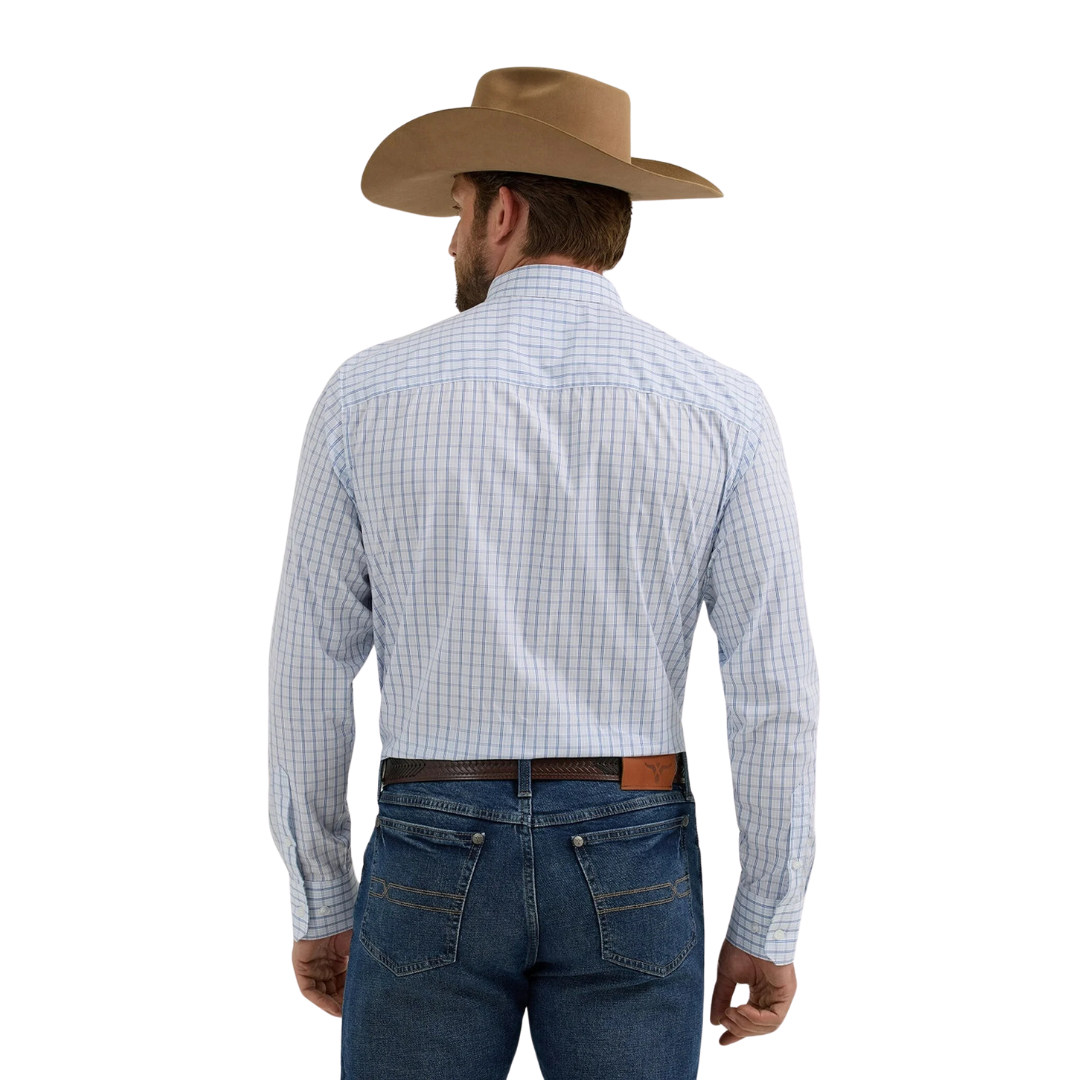 Wrangler Men's Cody Johnson White Blue Shirt