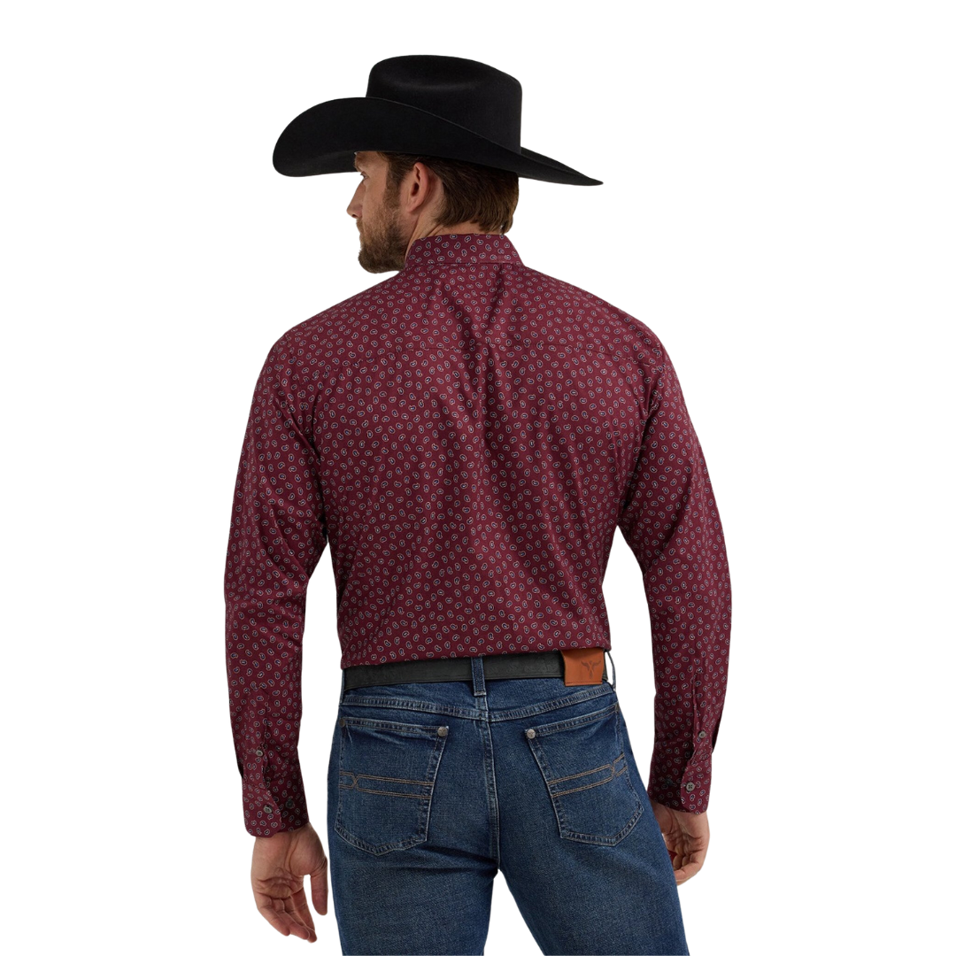 Wrangler Men's Cody Johnson Maroon Shirt