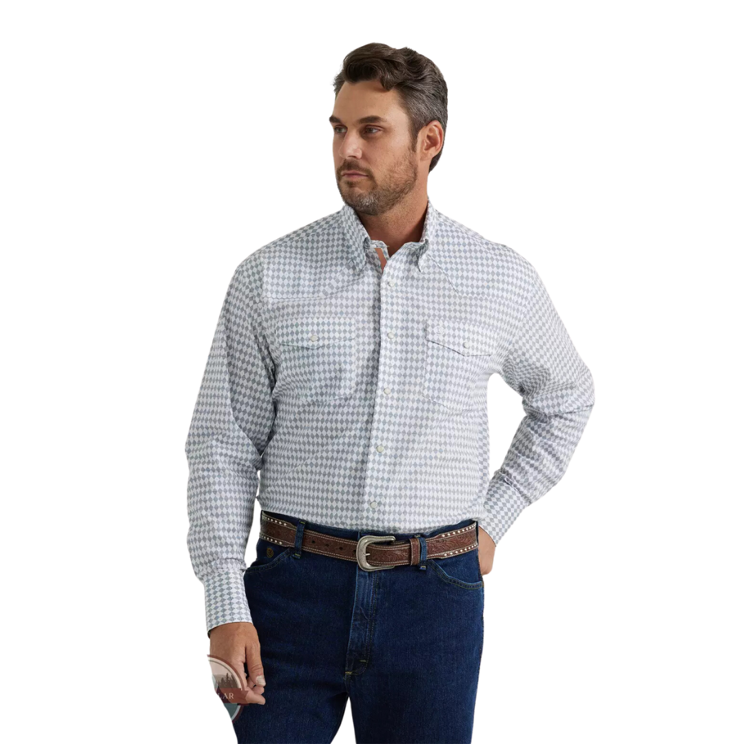 Wrangler Men's George Strait Diamond Checker Shirt