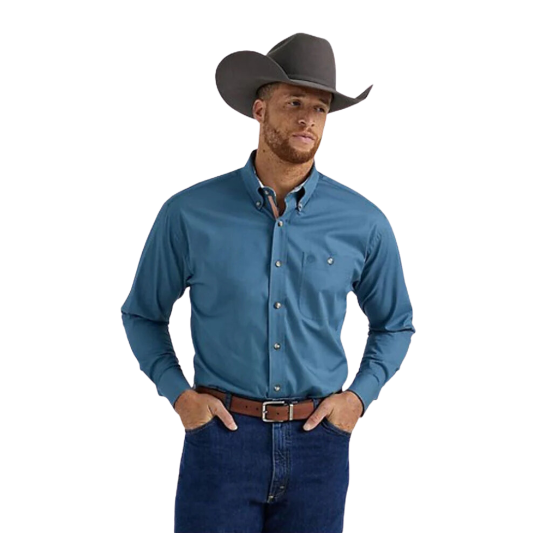 Wrangler Men's George Strait Steel Blue Shirt