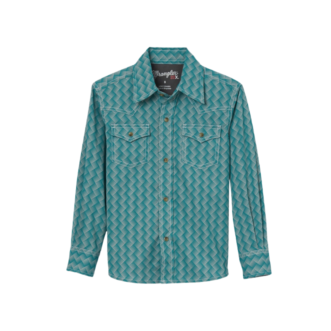 Wrangler Youth Boy's 20x Turquoise Shirt