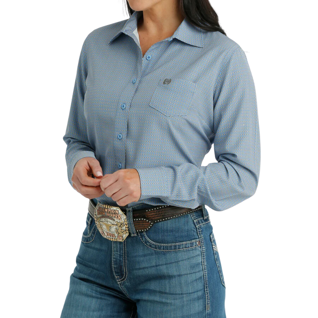 Cinch Women's Spread Collar Blue Shirt