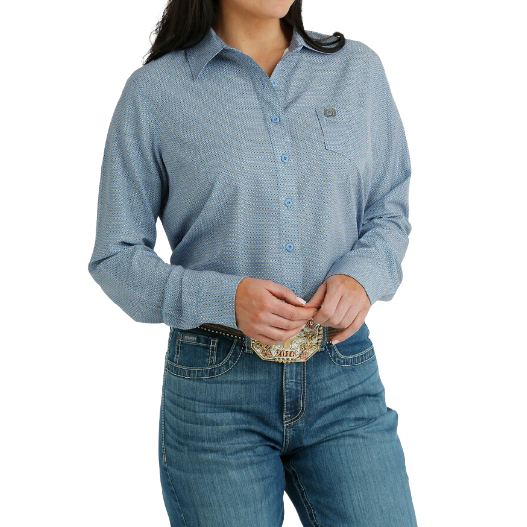 Cinch Women's Spread Collar Blue Shirt