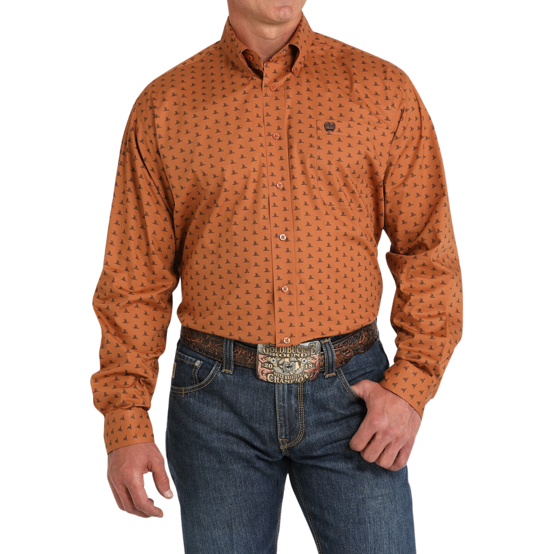 Cinch Men's Gadsden Print Gold Shirt