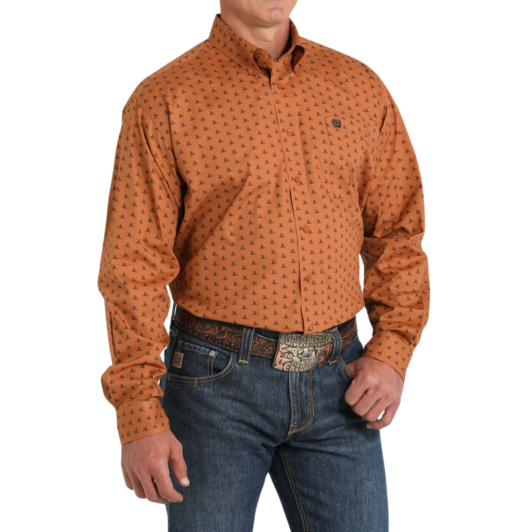 Cinch Men's Gadsden Print Gold Shirt
