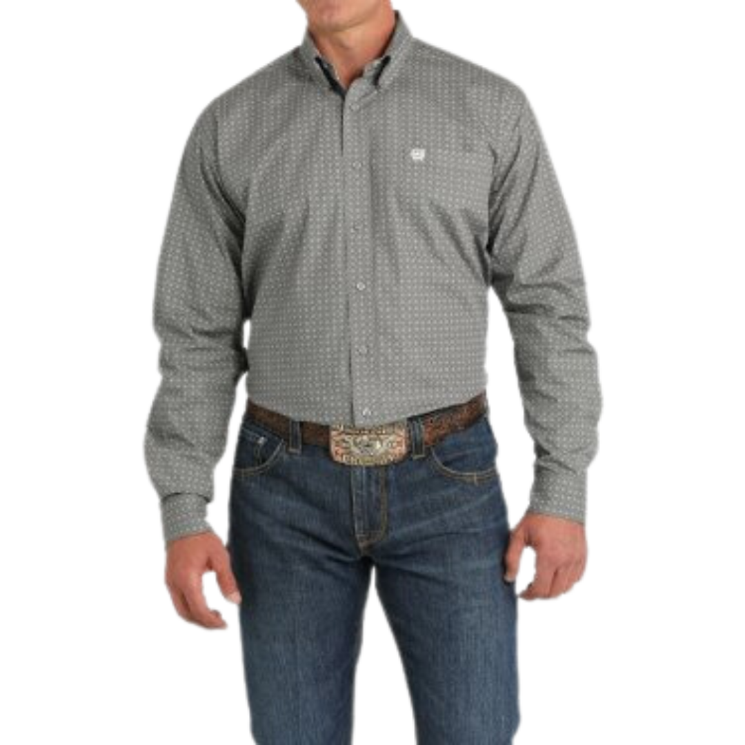 Cinch Men's Print Grey Shirt