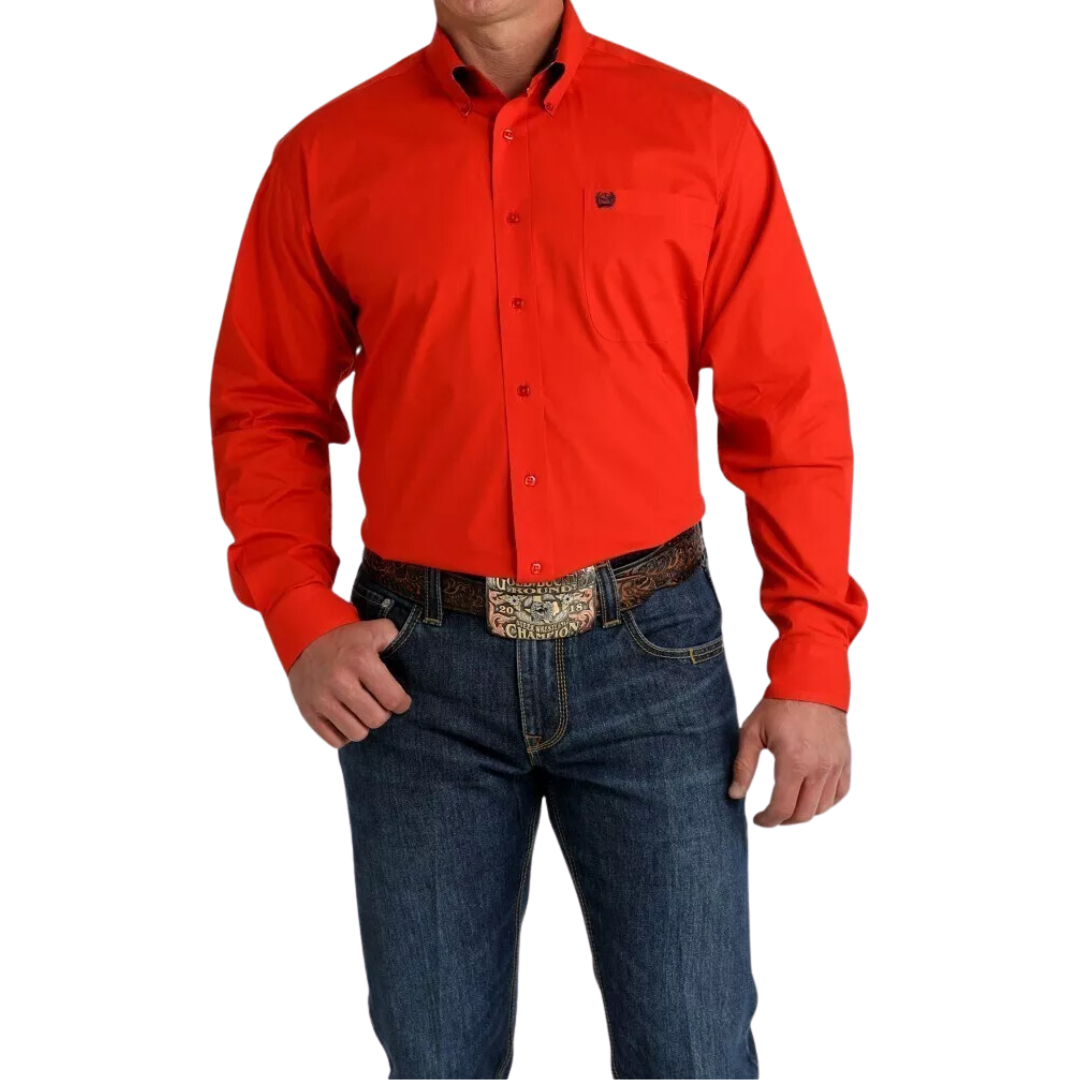 Cinch Men's Solid Stretch Red Shirt