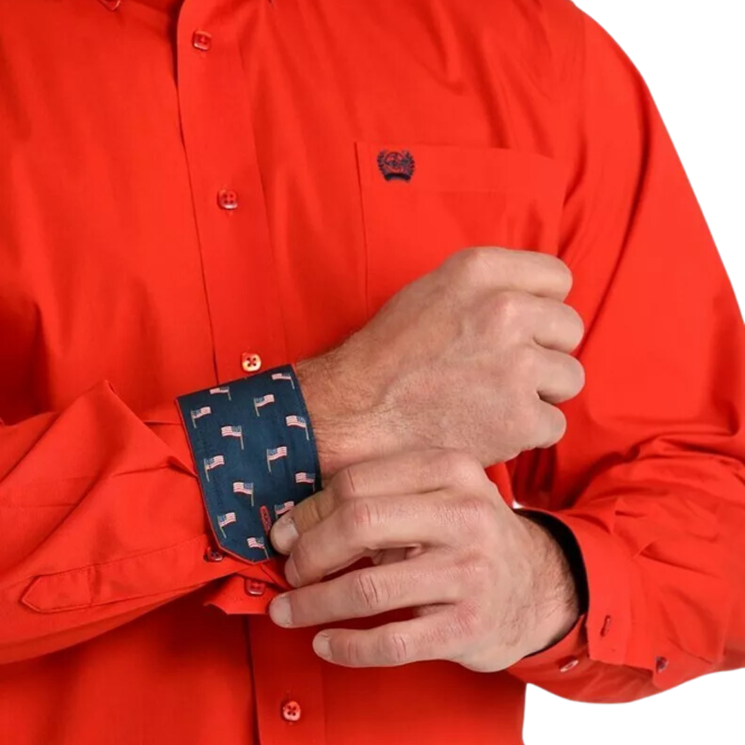 Cinch Men's Solid Stretch Red Shirt