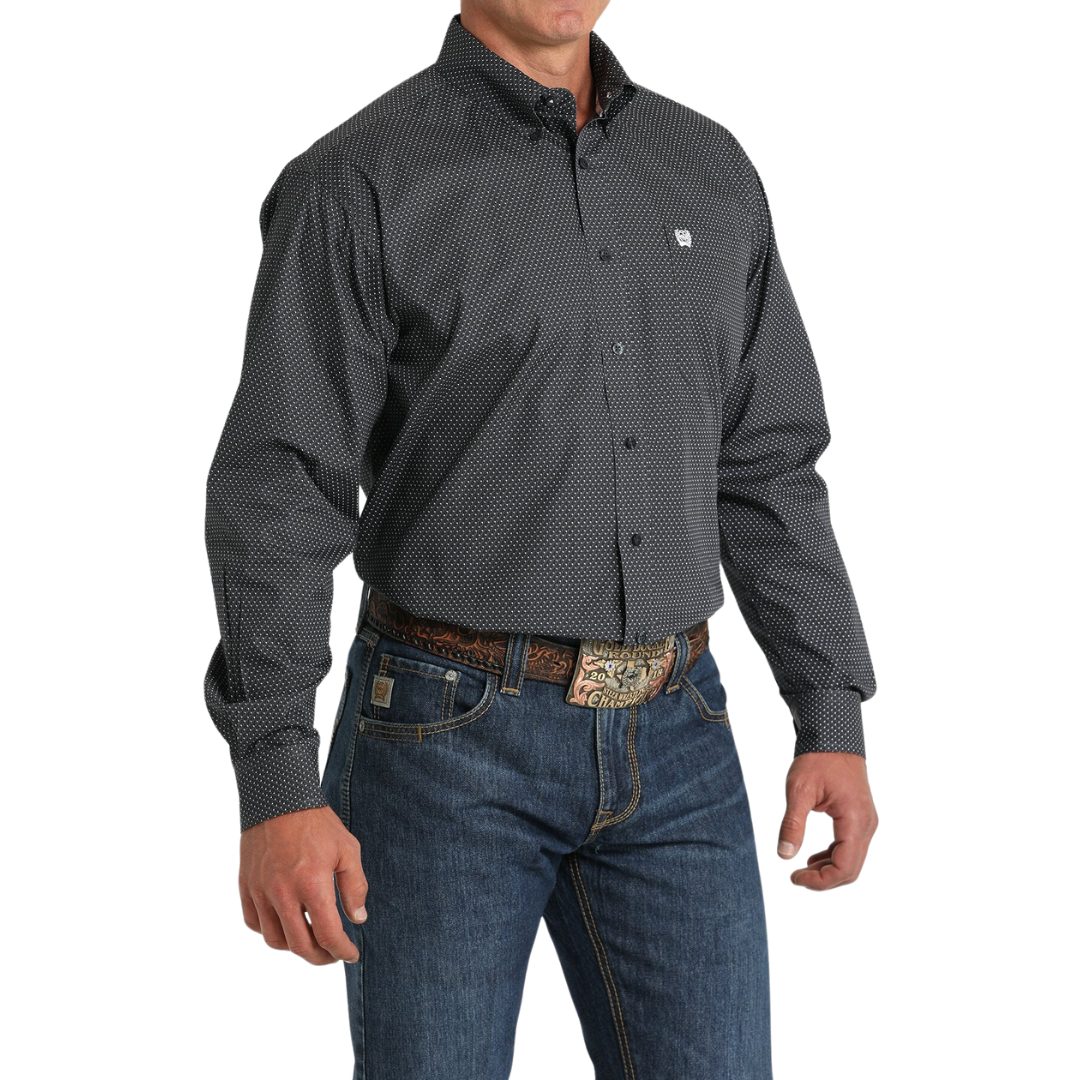 Cinch Men's Match Boy's Geometric Print Blue Shirt