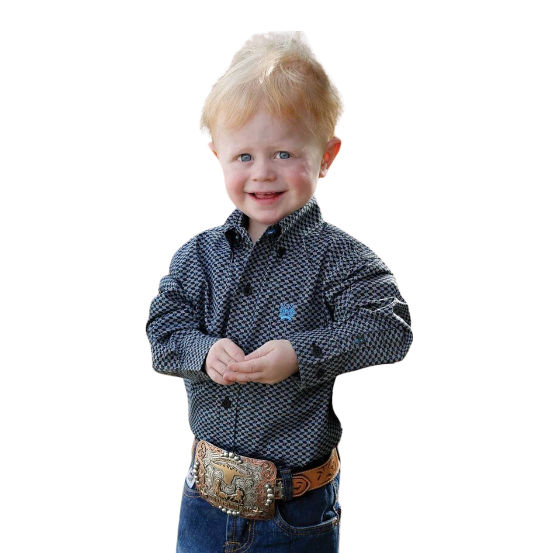 Cinch Toddler Boy's Button Up Blue Shirt