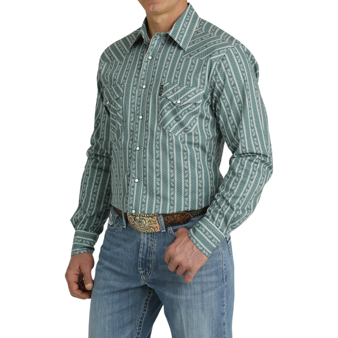 Cinch Men's Modern Western Green Shirt