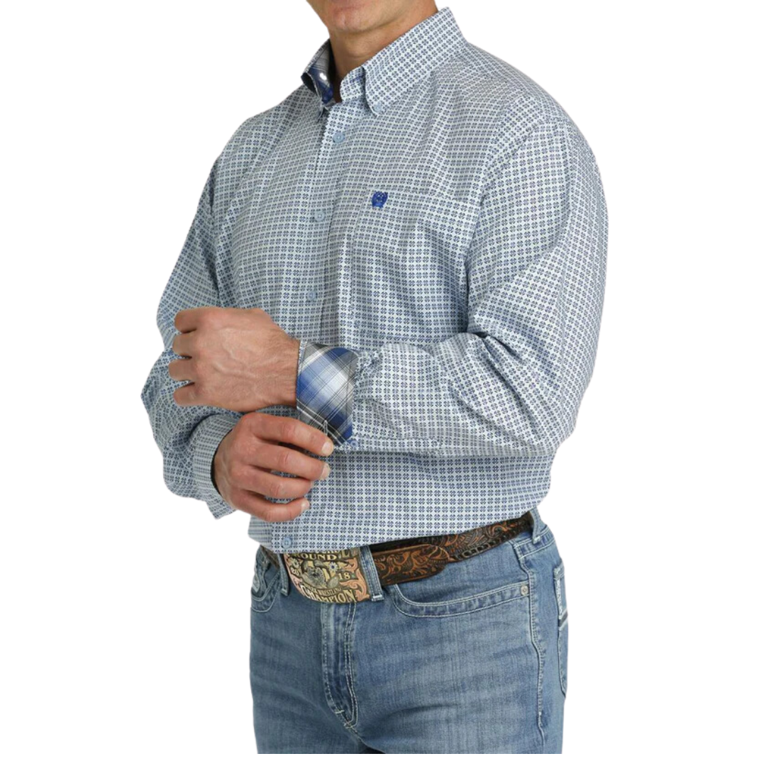 Cinch Men's Geo Print Light Blue Shirt