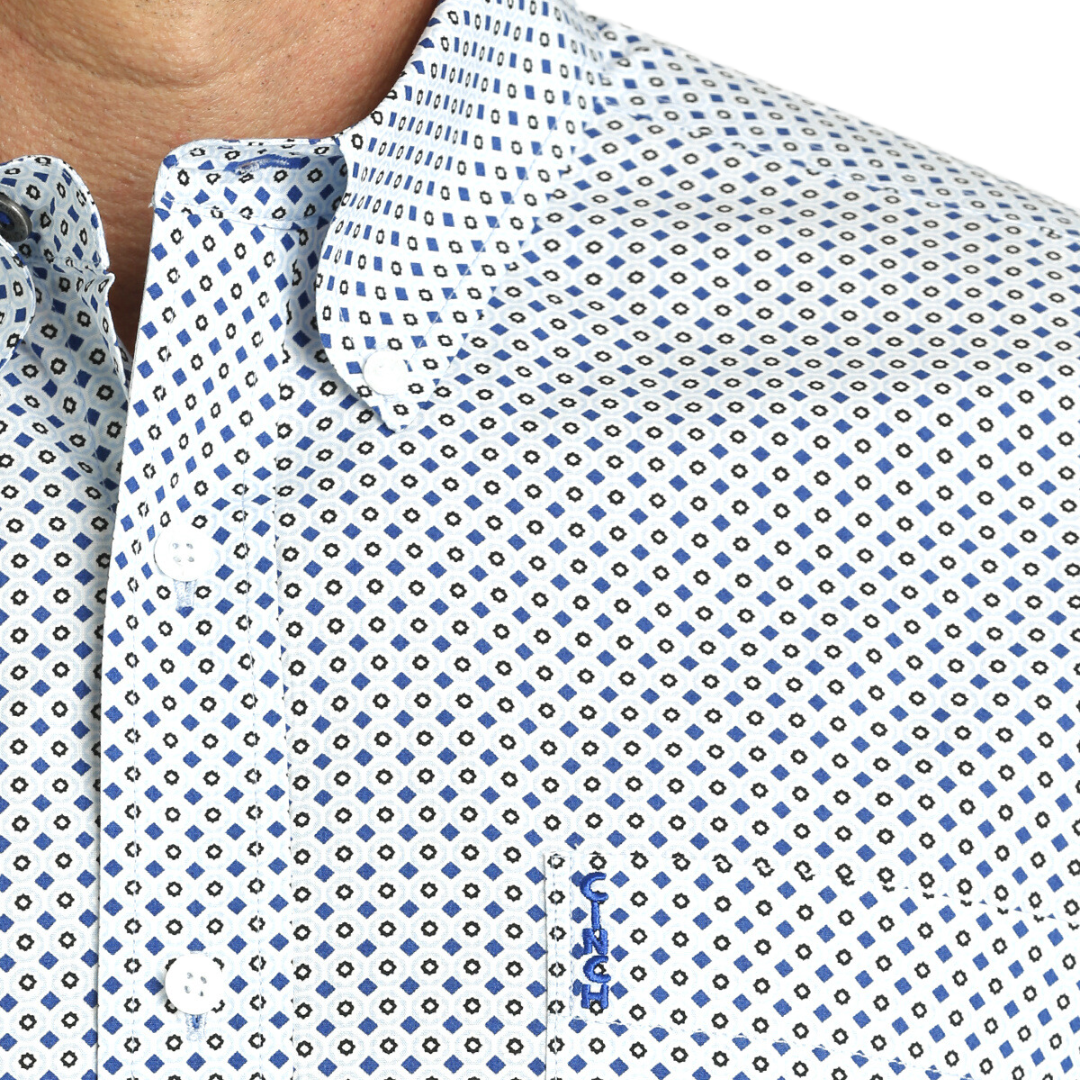 Cinch Men's Light Blue Print Shirt